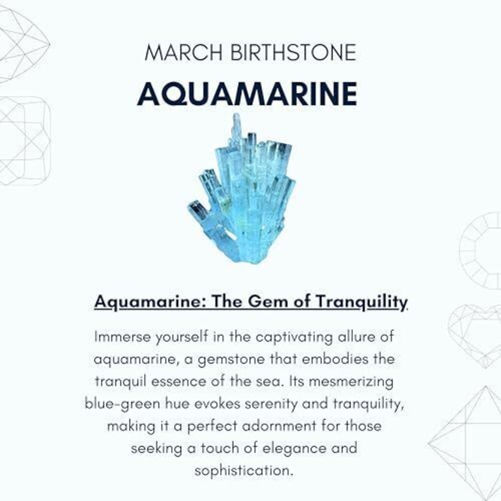 4018 Aquamarine Necklace , Premium Beaded Gold Necklaces - Tarnish Free 18K - Picture 4 of 8